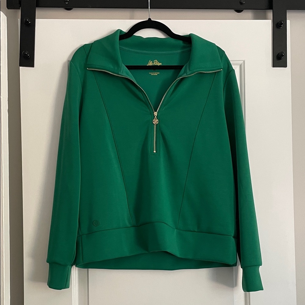 Lilly Pulitzer Emerald Green Quarter-Zip Sweatshirt